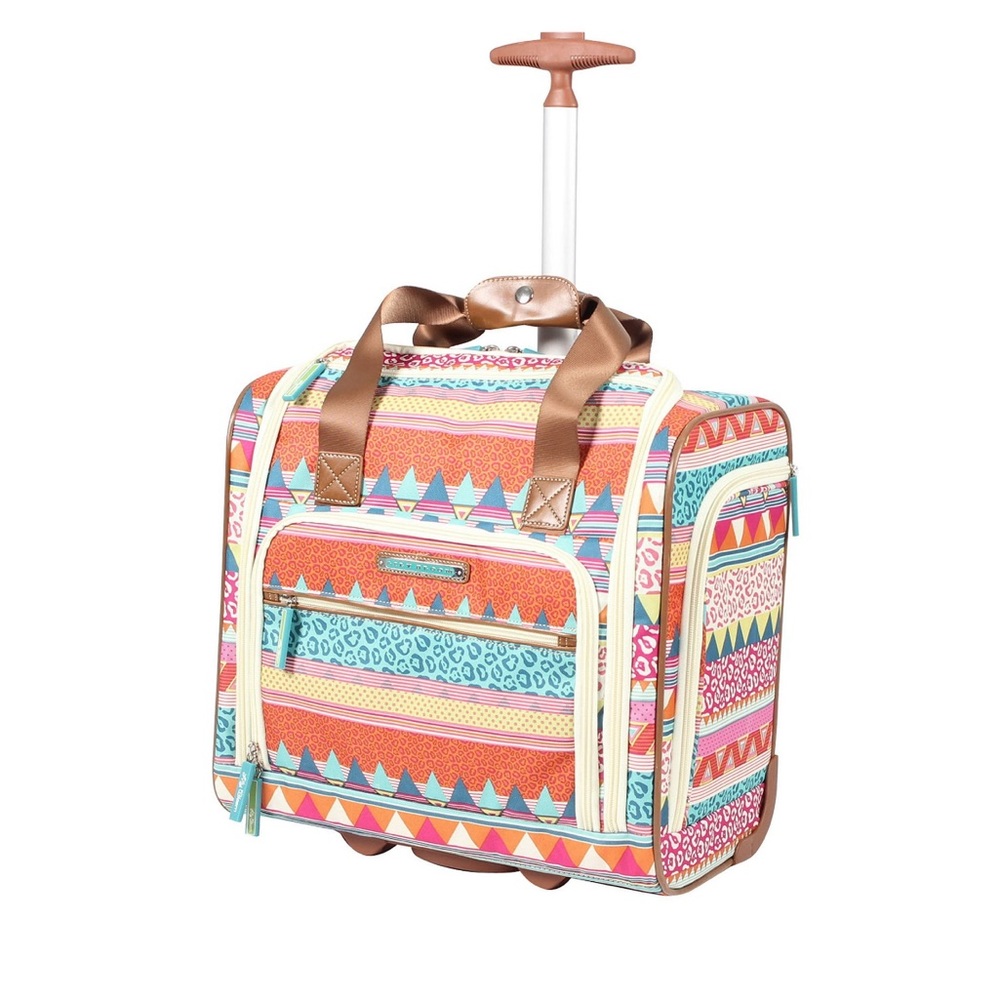 Lily bloom design patterned carry on wheeled bag cabin under the seat tote